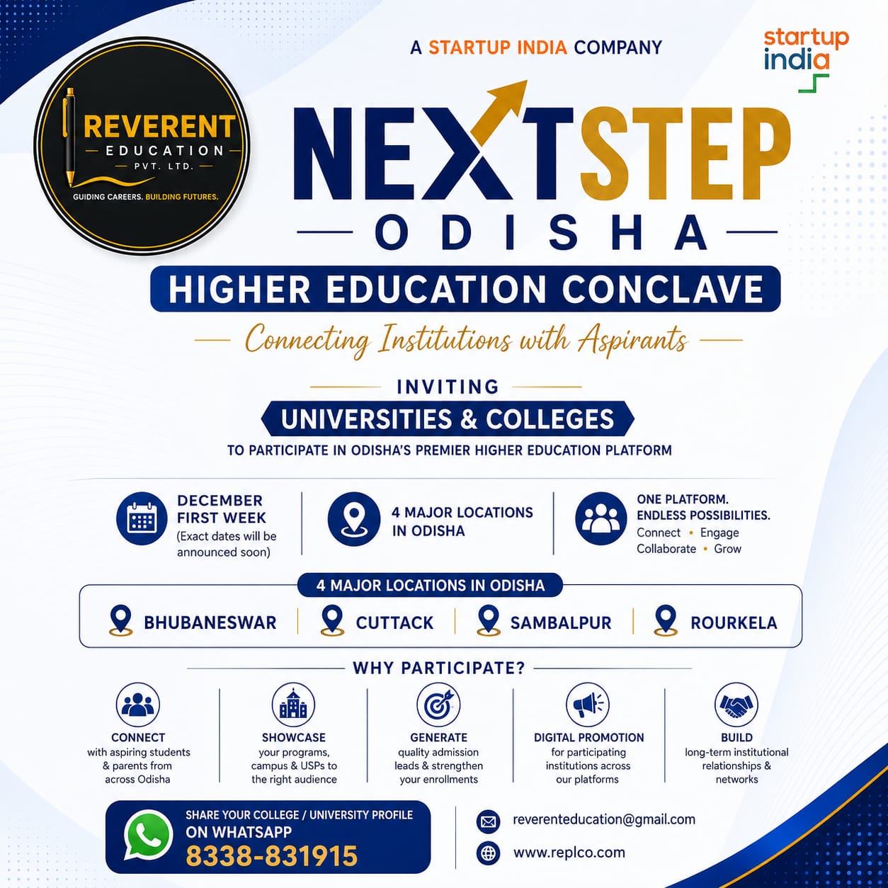 NextStep Odisha Higher Education Conclave invitation